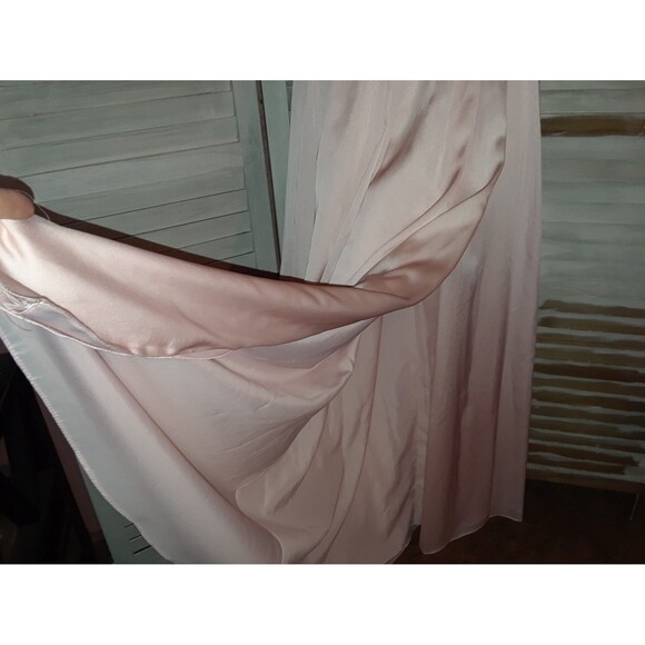 White by Vera Wang Women's Maxi Dress Size 8 Halter Front Slit Bow Details Pink - Picture 5 of 11